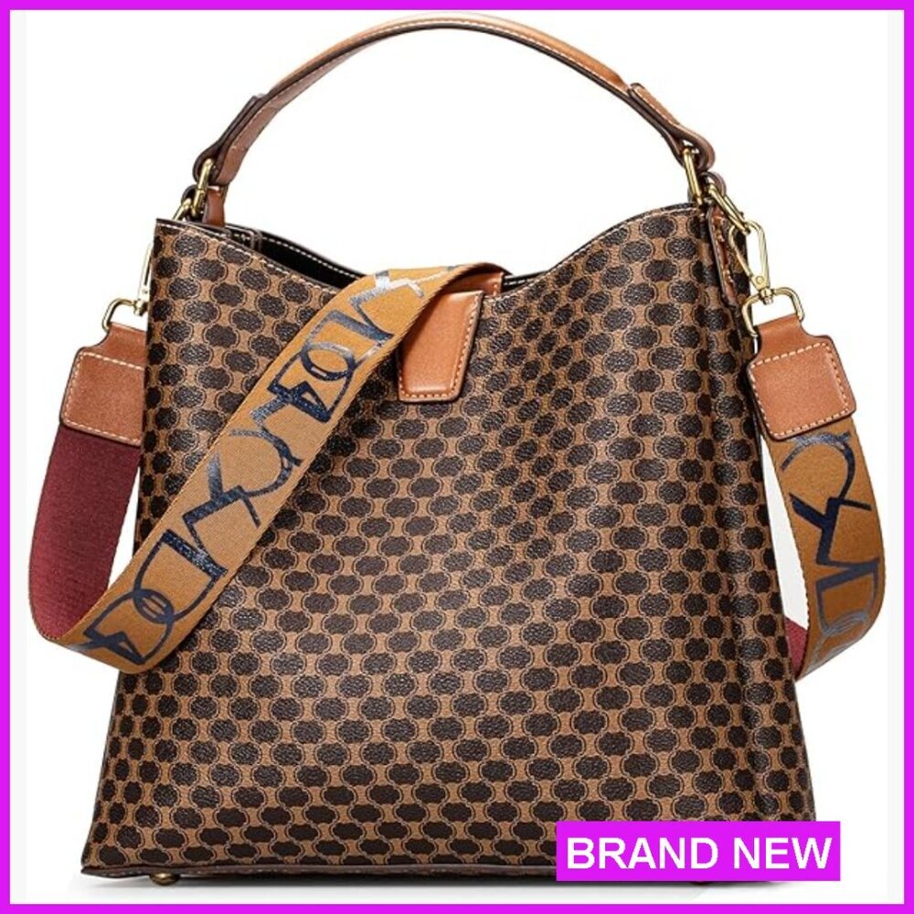 Vintage Leather Satchel Tote Handbag Adjustable Straps Classic Retro Style